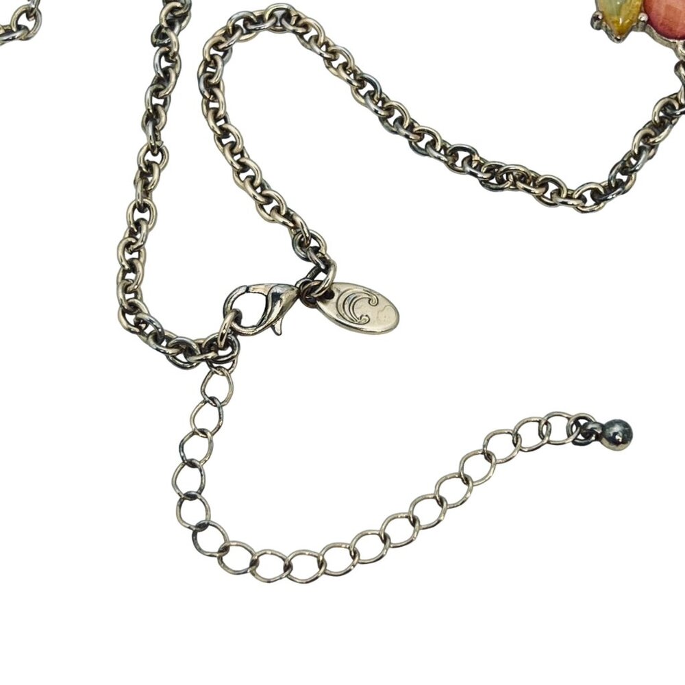 Charming Charlie Gold Tone, Orange, White, Yellow & Clear Necklace (5449) - Picture 5 of 5